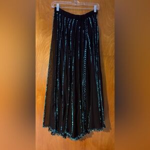Elegant Black and Blue Sequin Skirt
